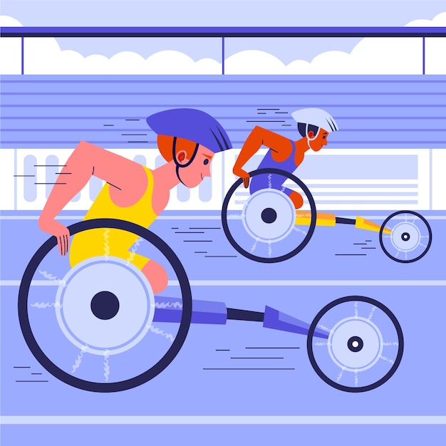 Ilustración de la competencia paralímpica plana