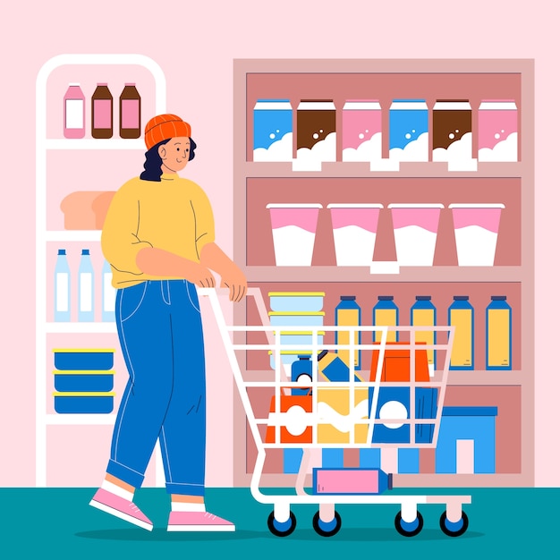 Ilustración de un comprador plano