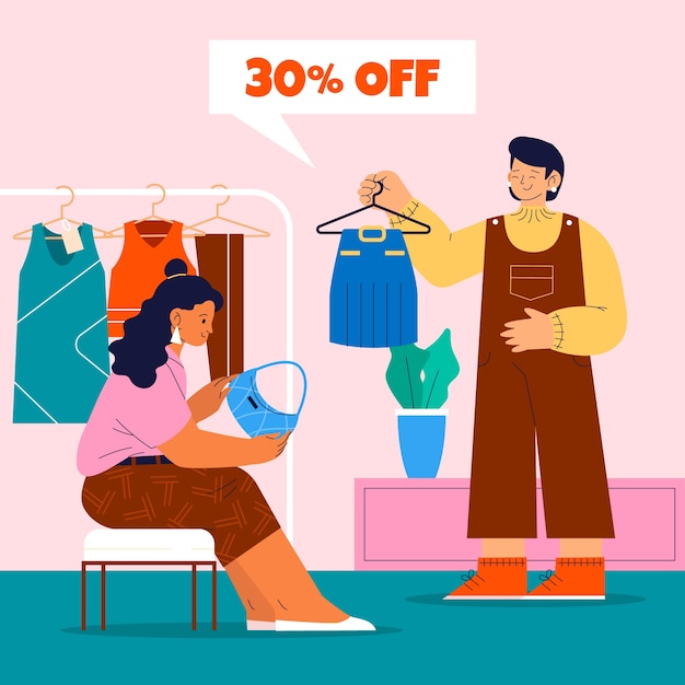 Ilustración de un comprador plano