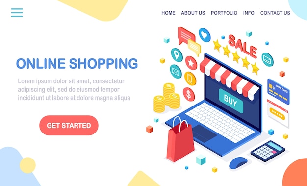 Ilustración de compras en línea