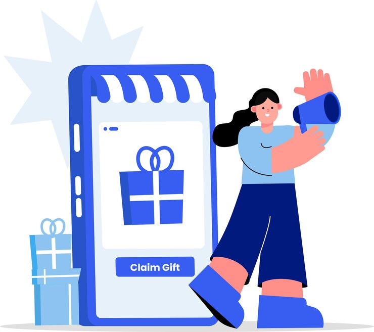 Vector ilustración de compras de regalos