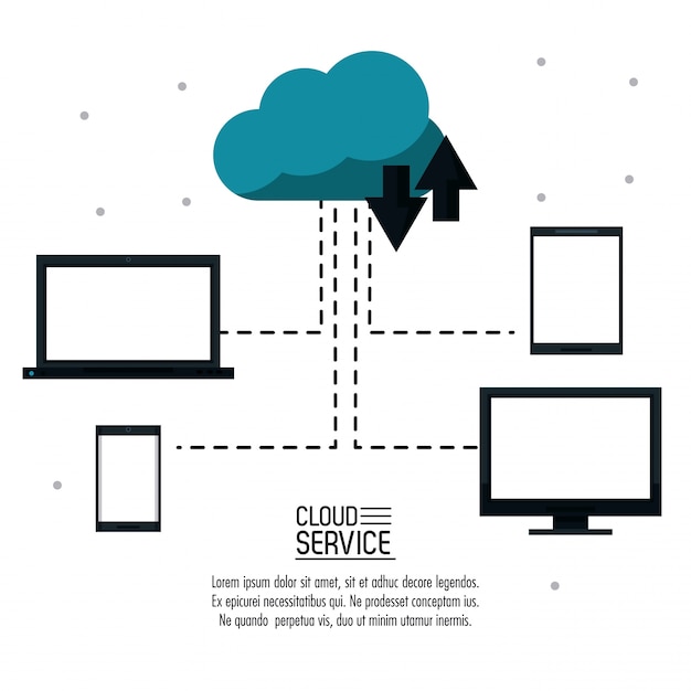 Ilustración de computación en la nube