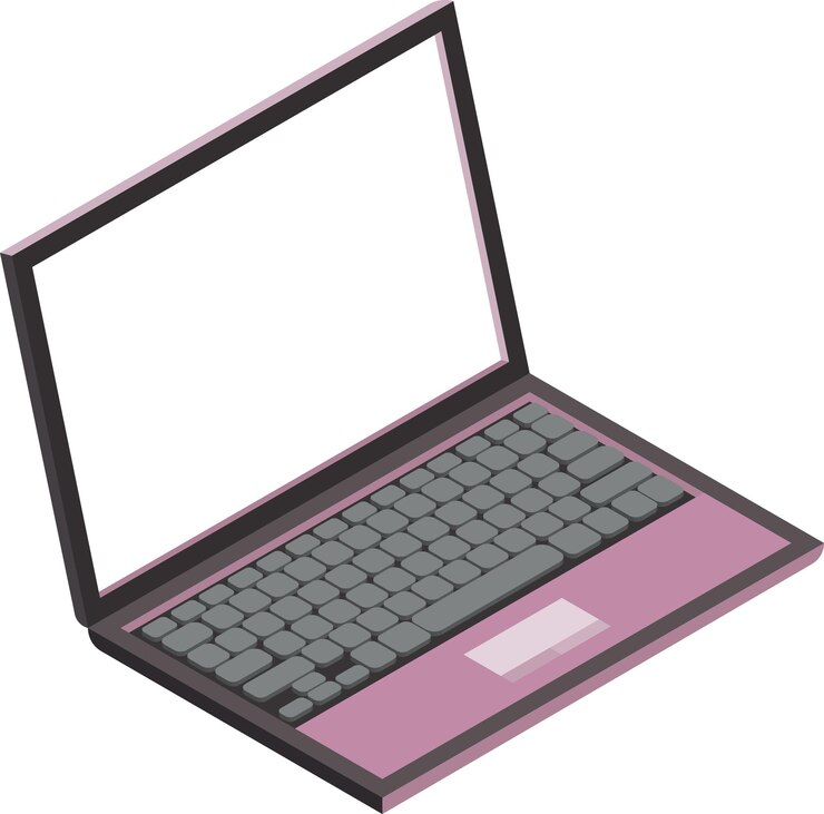 Vector ilustración de computadora portátil en estilo isométrico 3d