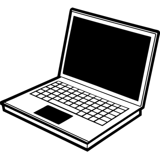 Ilustración de una computadora portátil monocromática