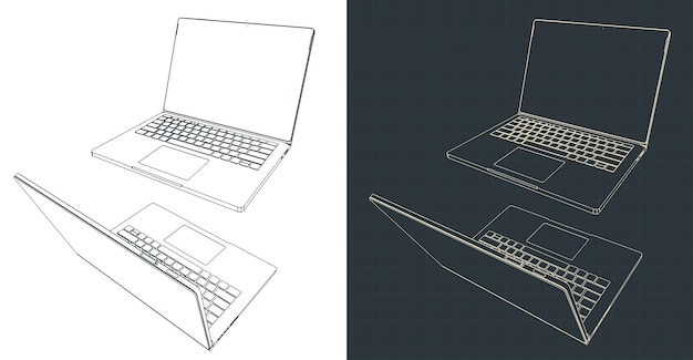 Ilustración de las computadoras portátiles