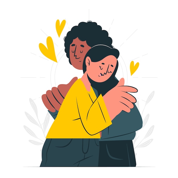 Ilustración del concepto de abrazo