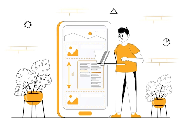 Ilustración de concepto abstracto de campamento de programación informática