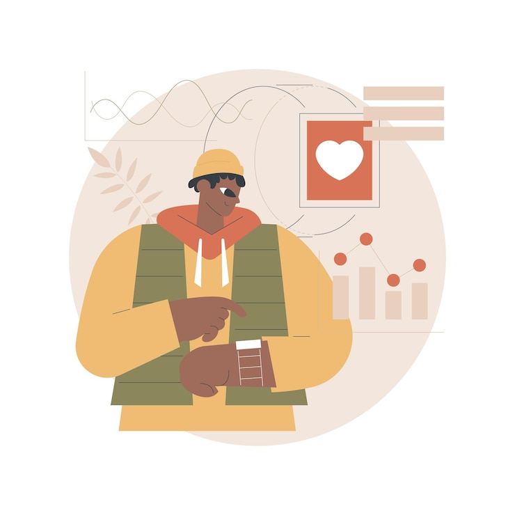 Vector ilustración de concepto abstracto de cuidado de la salud de smartwatch