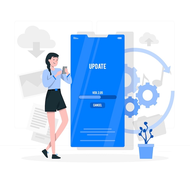 Ilustración del concepto de actualización