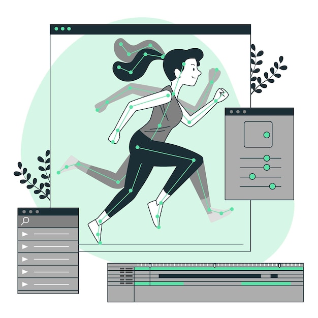 Ilustración del concepto de animación (movimiento)