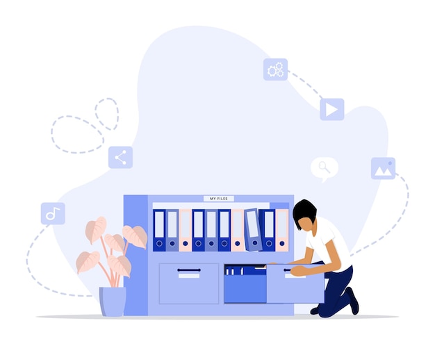 Ilustración del concepto de archivos personales