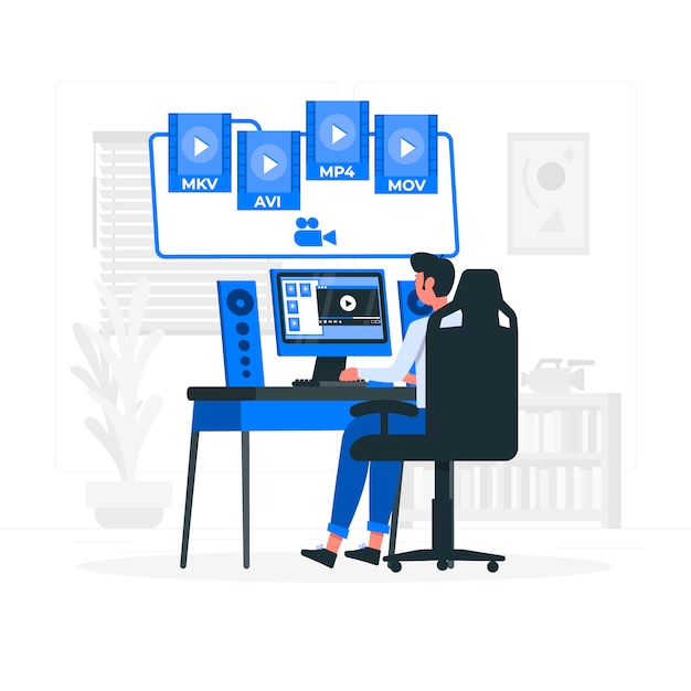 Ilustración de concepto de archivos de video