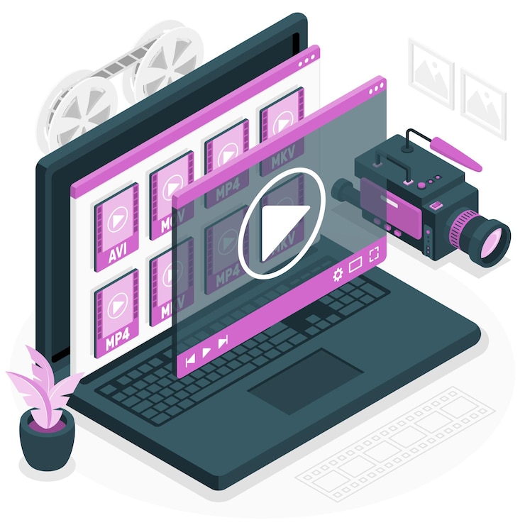 Vector ilustración de concepto de archivos de video