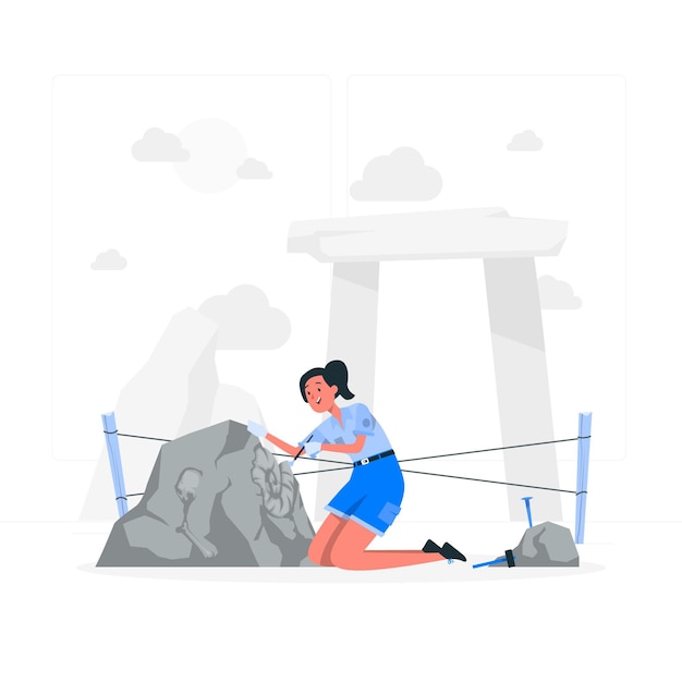 Ilustración del concepto de arqueólogo