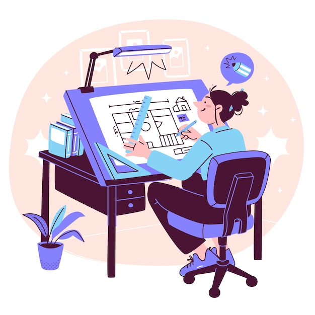 Ilustración del concepto de arquitecto