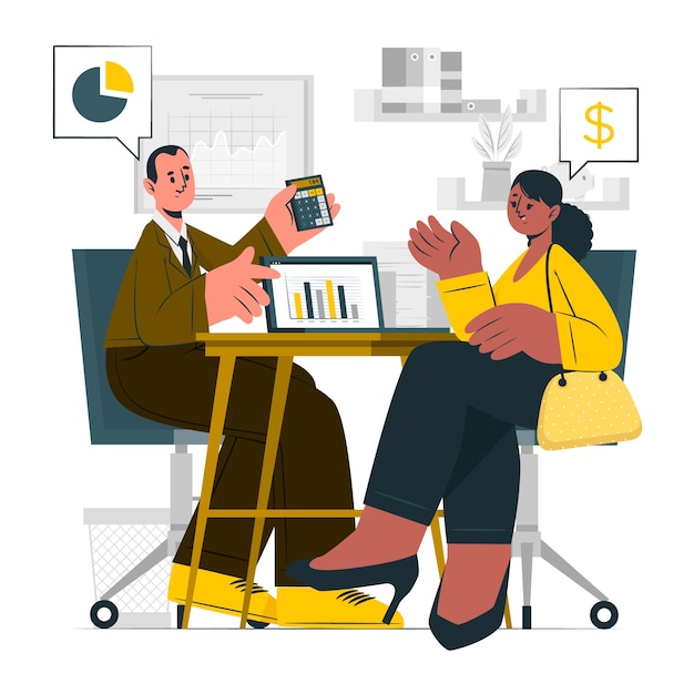 Ilustración del concepto de asesor financiero