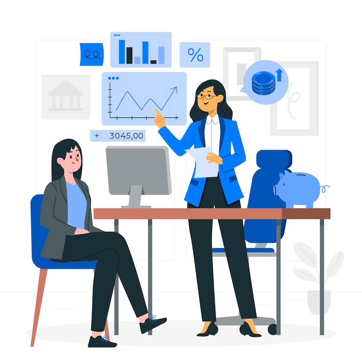 Vector ilustración del concepto de asesor financiero