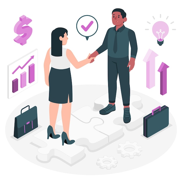 Ilustración del concepto de asociación