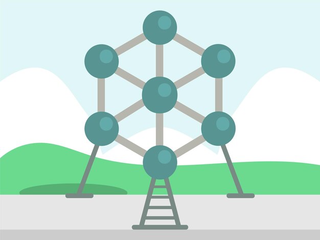 Ilustración del concepto de Atomium elegante y hermosa