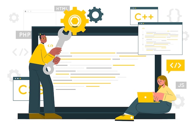 Ilustración del concepto de back-end