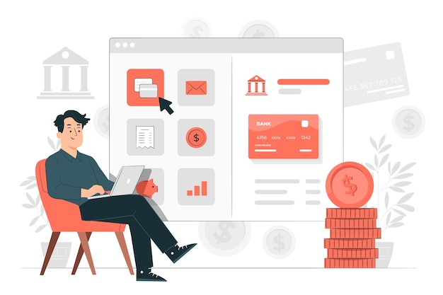 Ilustración del concepto de banca en línea