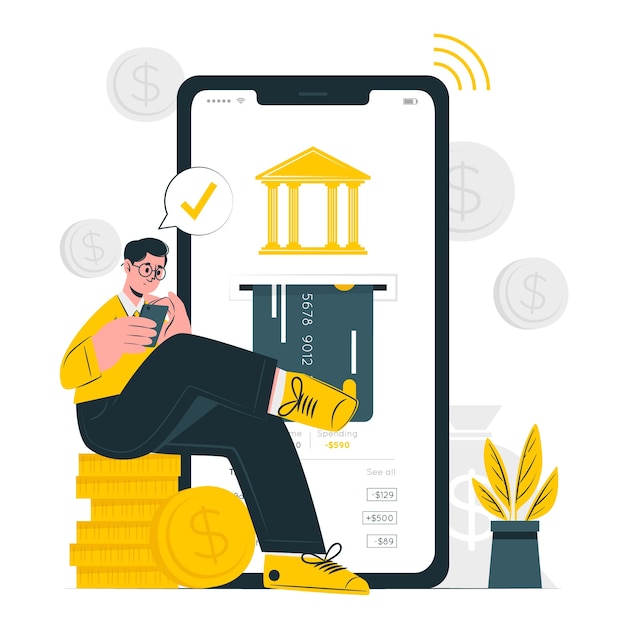 Ilustración del concepto de banca móvil
