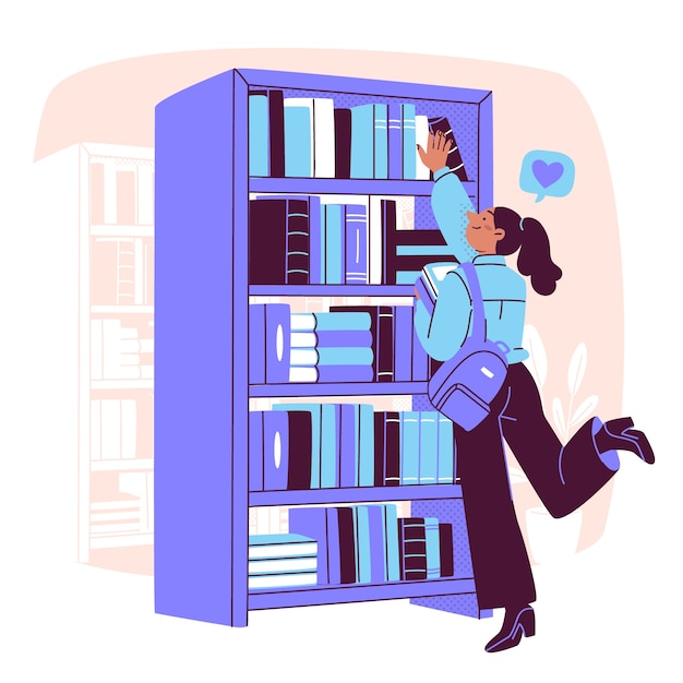 Ilustración del concepto de biblioteca