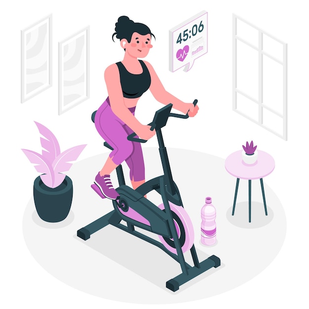 Ilustración de concepto de bicicleta de interior