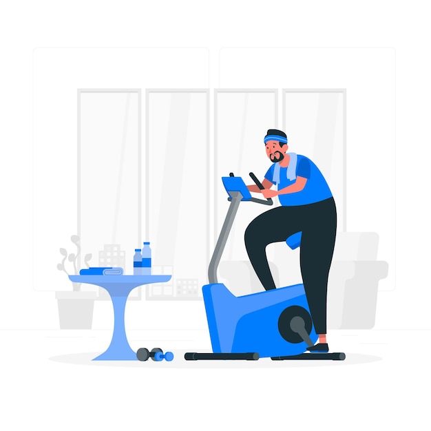 Ilustración de concepto de bicicleta de interior