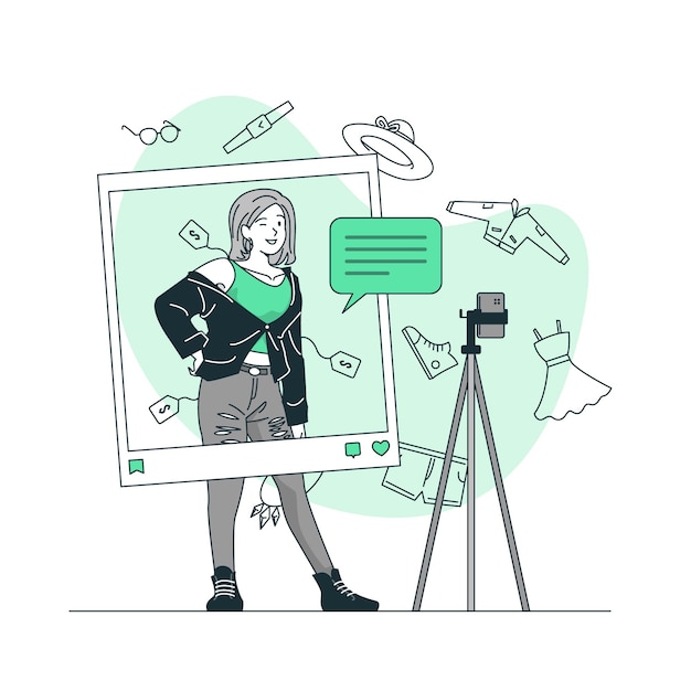 Ilustración de concepto de blogs de moda