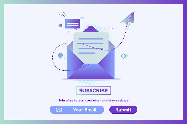 Ilustración del concepto de boletín y correo. Correo electrónico, marketing digital. Ponerse en contacto.