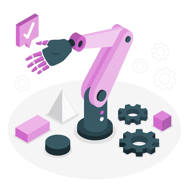 Ilustración de concepto de brazo de robot