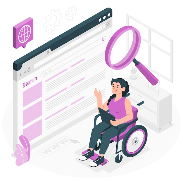 Ilustración del concepto de búsqueda web