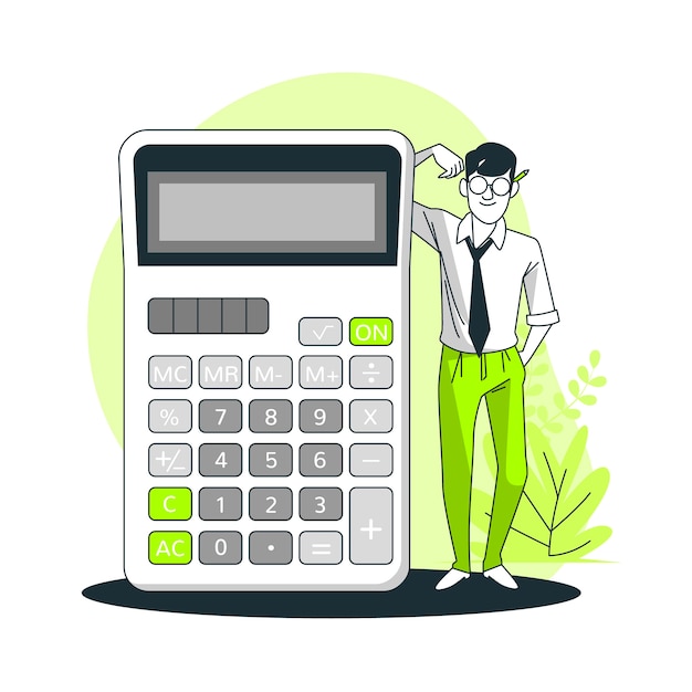 Ilustración del concepto de calculadora