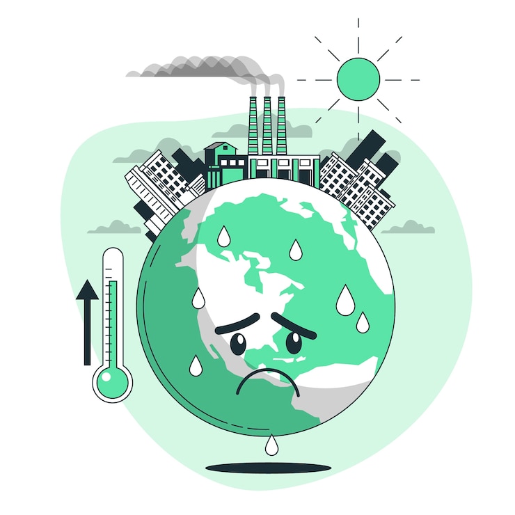 Vector ilustración del concepto de calentamiento global