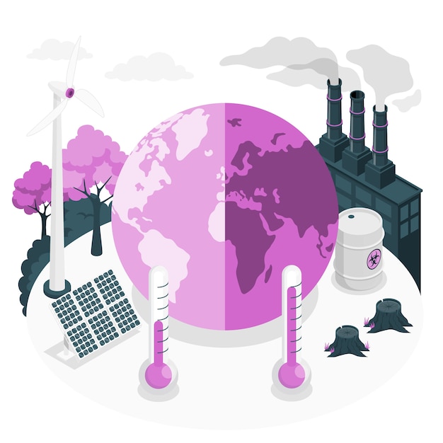 Ilustración del concepto de cambio climático