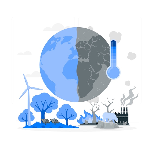Ilustración del concepto de cambio climático