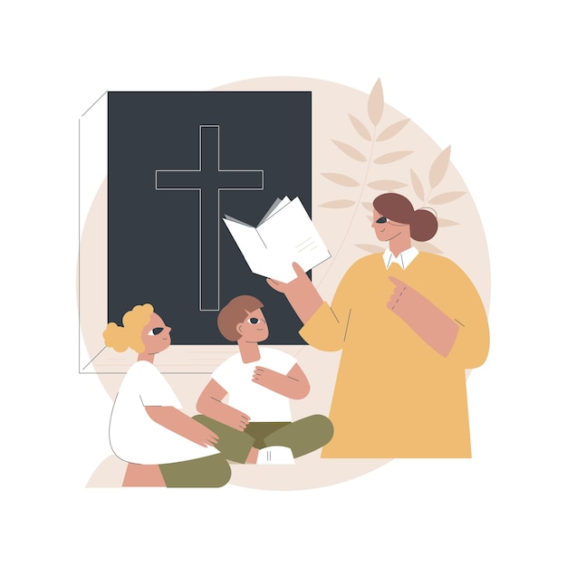 Vector ilustración de concepto de campamento de verano religioso