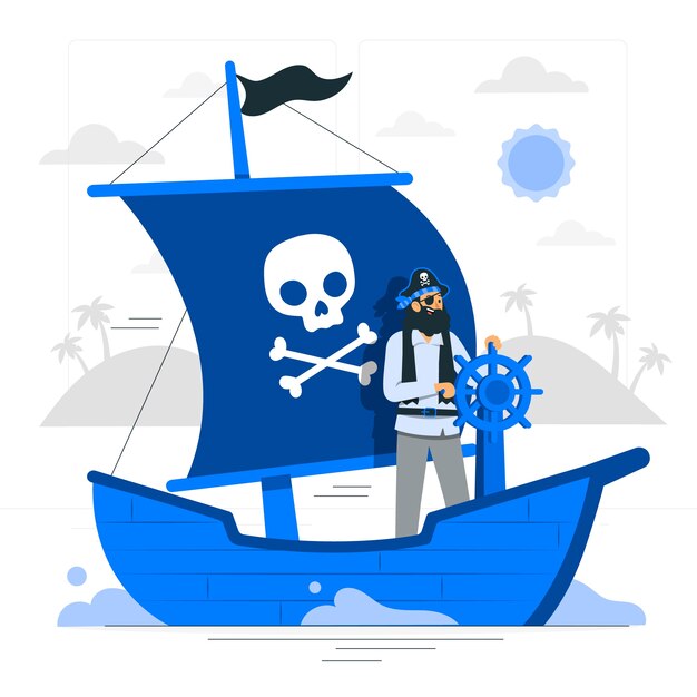 Ilustración del concepto de capitán de barco