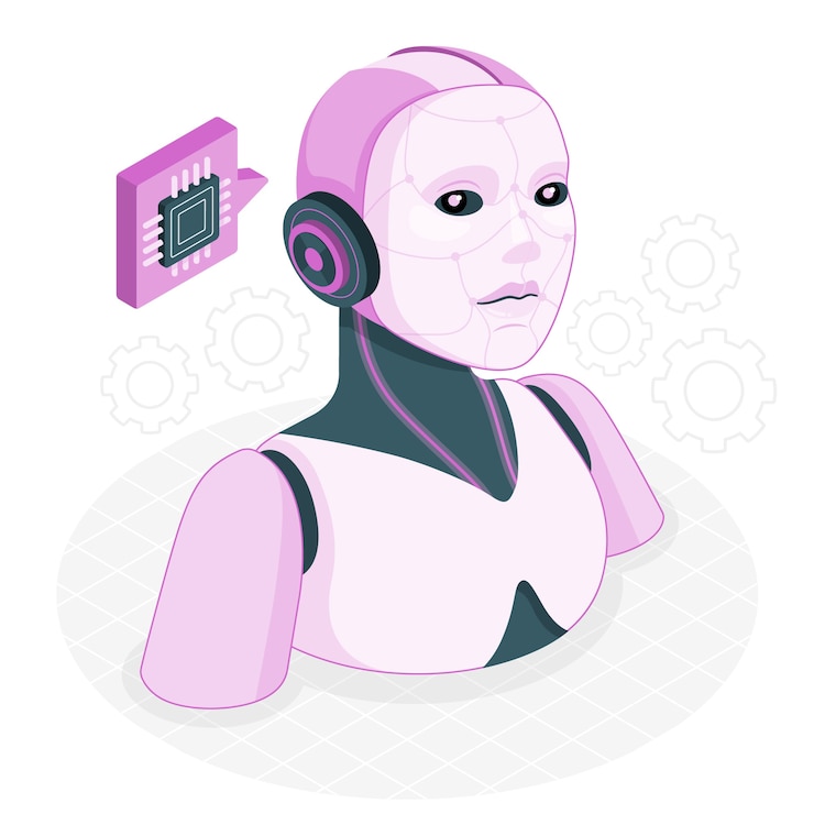 Vector ilustración del concepto de cara de robot