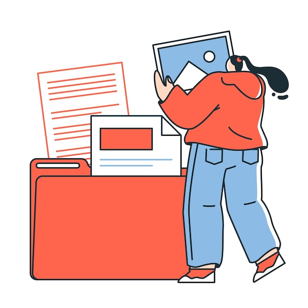Ilustración del concepto de carpeta