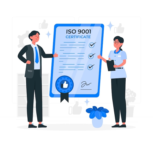 Ilustración del concepto de certificación iso