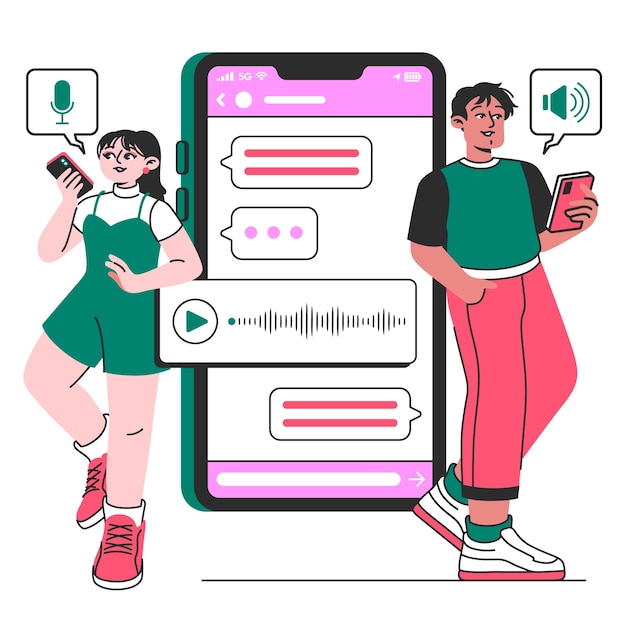 Ilustración del concepto de chat de voz