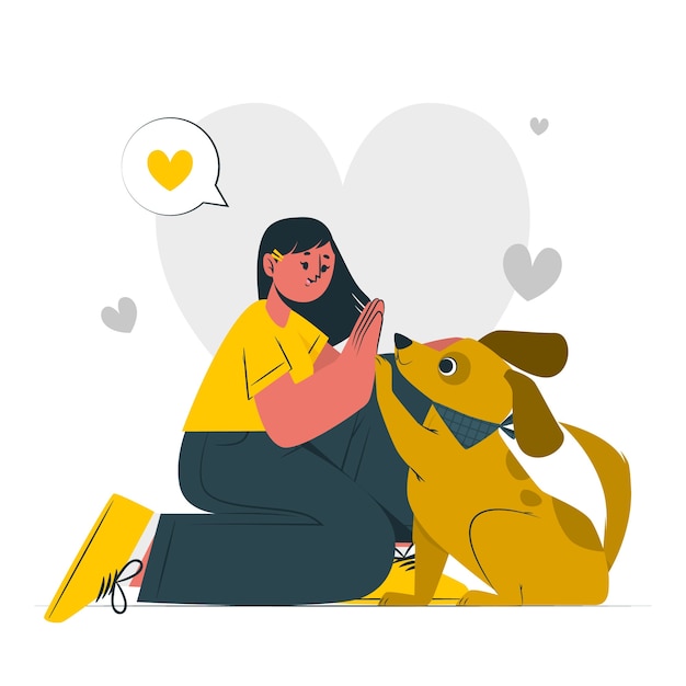 Ilustración de concepto de choca cinco perros