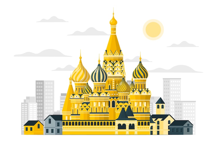 Vector ilustración del concepto de la ciudad de moscú