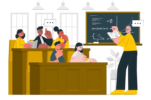 Ilustración del concepto de clase universitaria