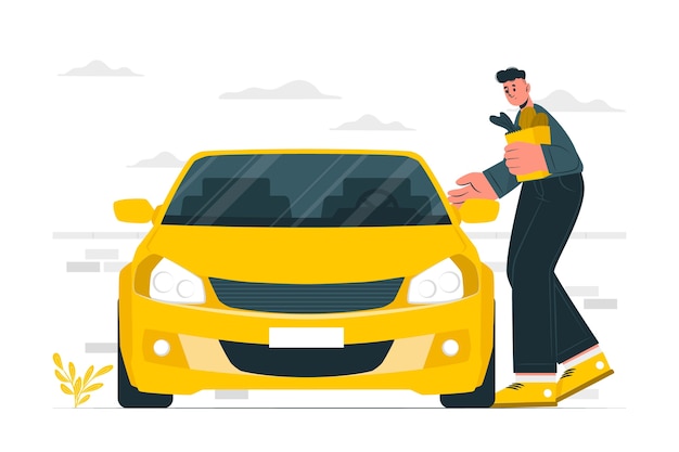 Ilustración del concepto de coche delantero