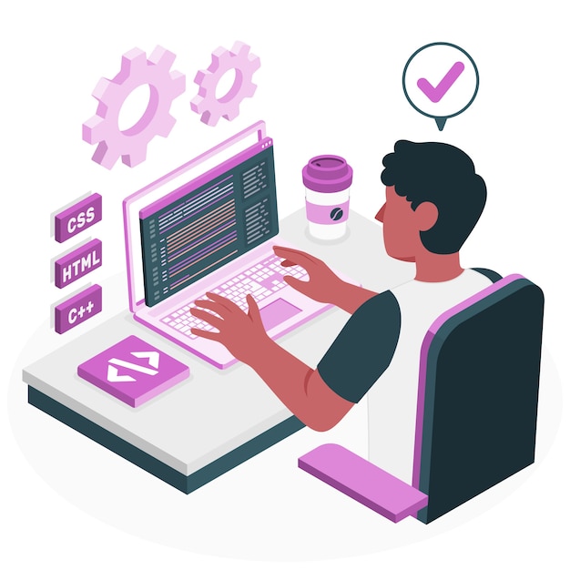 Ilustración del concepto de codificación manual