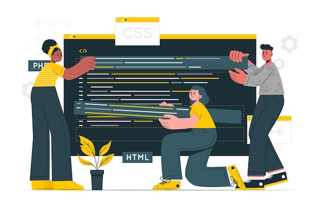 Ilustración del concepto de código abierto