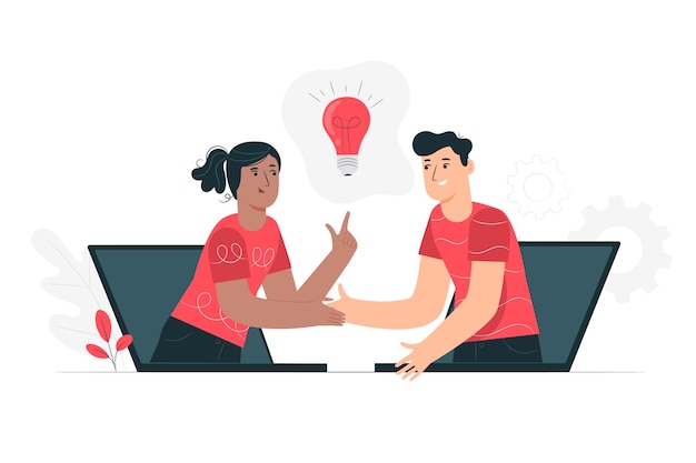 Ilustración del concepto de colaboración en vivo